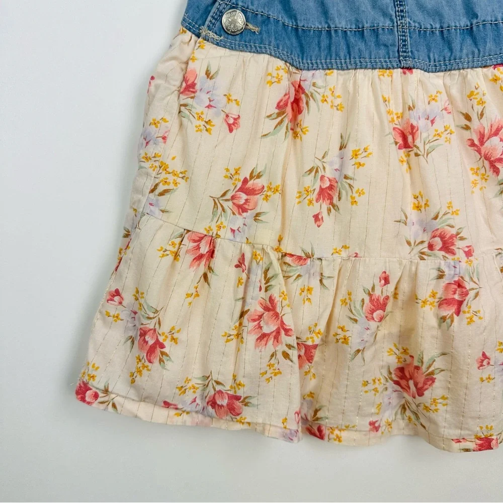 Osh Kosh B’Gosh Cute Toddler Denim Floral Overall Dress Size 5T